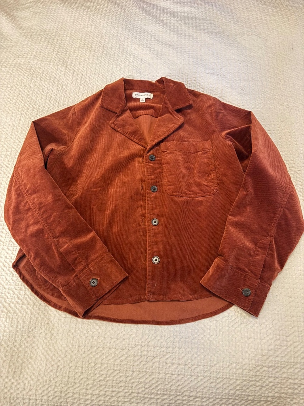 Corduroy cropped button down